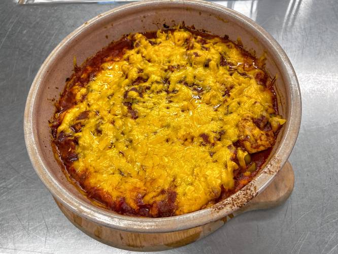 Tinky’s adaptation of the Purintons’ Chili Casserole, fresh out of the oven.