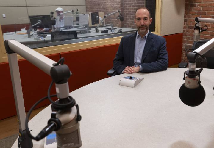 Matt Abramovitz, president of New England Public Media, in the NEPM studios in Springfield.