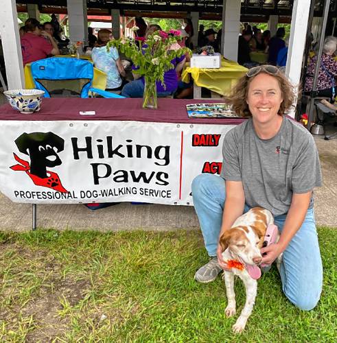 Margot Van Natta is comfortable with many kinds of animals, having grown up on a dairy farm. She began her professional life in physical education but later started her own dog-walking business.