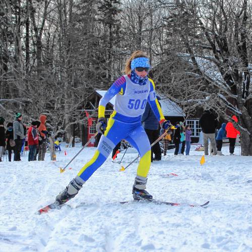 Mohawk Trail’s Anya Read competes during a nordic ski meet at Notchview Reservation in January.