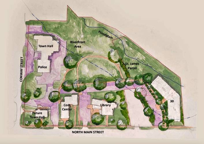 Deerfield senior housing project Option 2, which proposes 30 units by tearing down the St. James Church and its rectory and replacing it with a new building.
