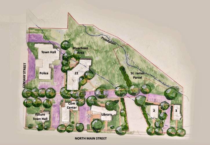 Deerfield senior housing Option 3, which proposes 27 units by renovating the St. James Church and its rectory, while also building a 22-unit building on the town ballfields.