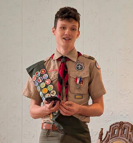 Ashfield’s Scout Troop 18 held a court of honor on Sunday, May 18, for Conway resident Amory Maxey, who reached the rank of Eagle Scout last year.