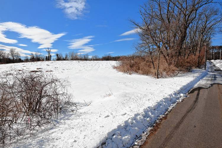 The lot on Plain Road East, looking west, in Deerfield where a new regional animal shelter may be built by the Friends of the Franklin County Sheriff’s Office Regional Dog Shelter.