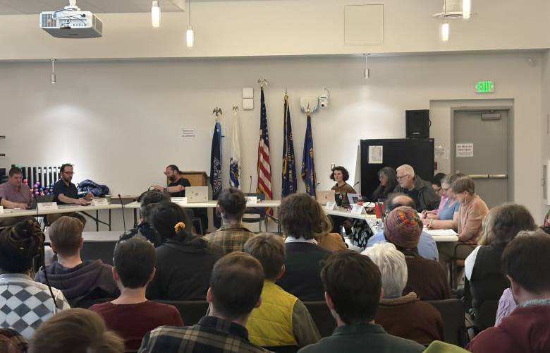Residents gathered at the John Zon Community Center Wednesday night to show their support for an ordinance declaring Greenfield a “sanctuary city” for transgender and gender-diverse people. Residents gathered at the John Zon Community Center Wednesday night to show their support for an ordinance declaring Greenfield a “sanctuary city” for transgender and gender-diverse people.