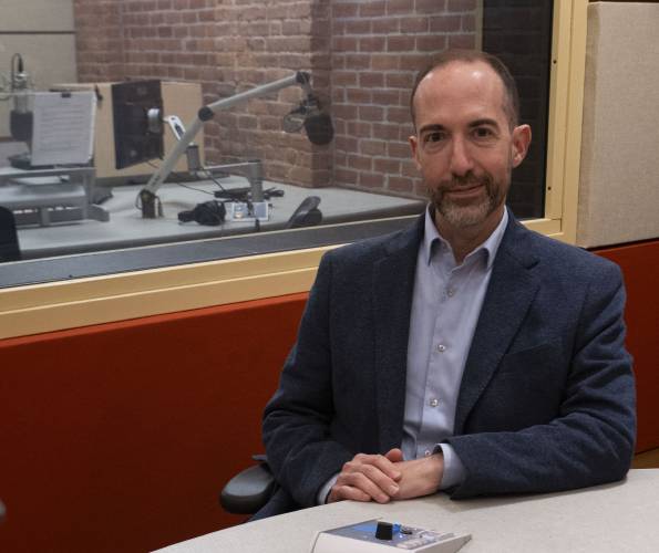 Matt Abramovitz, president of  New England Public Media, in the NEPM studios in Springfield on Wednesday.