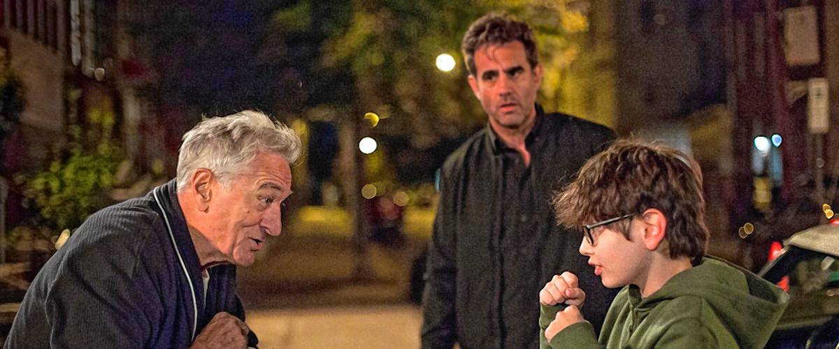From left, Robert DeNiro as Stan (“Pop Pop”), Bobby Cannavale as Max, and William A. Fitzgerald as Ezra in a scene from “Ezra.”