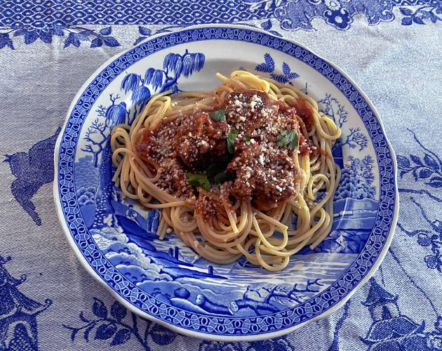 Lisa Ann Walter’s Tomato Sauce and Meatballs (as prepared by Tinky).