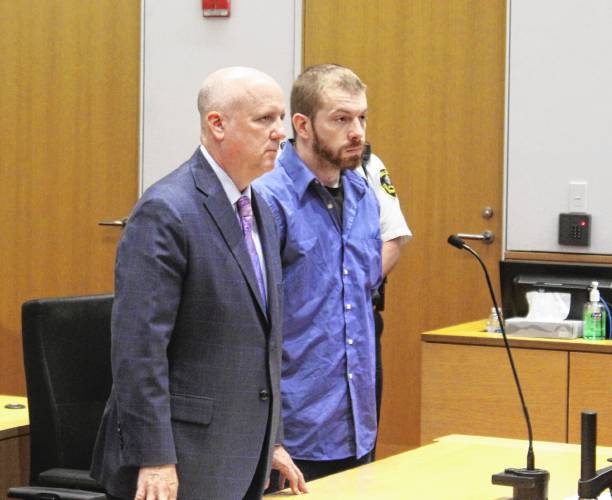 Branden M. Eugenio, 31, stands next to his defense attorney, Daniel Kelly, in Franklin County Superior Court on Thursday. Eugenio faces 29 charges, including rape and suffocation. Branden M. Eugenio, 31, stands next to his defense attorney, Daniel Kelly, in Franklin County Superior Court on Thursday. Eugenio faces 29 charges, including rape and suffocation.