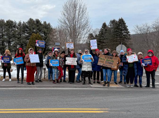 Educators at Deerfield Elementary School participated in a national Day of Action on Tuesday. The Massachusetts Teachers Association organized a walk-in, dubbed #RedforEd, for educators across the state. For more information, visit massteacher.org/news/2025/03/dayofaction.