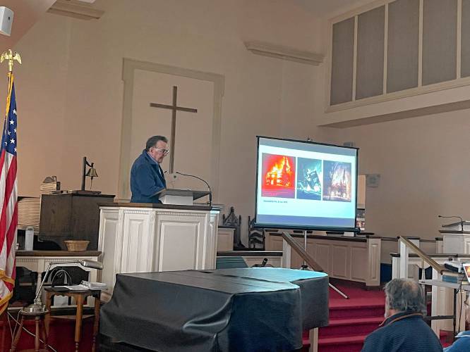 Local historian and Northfield native Joel Fowler leads a program on the 200-year history of Northfield’s Trinitarian Congregational Church in March.