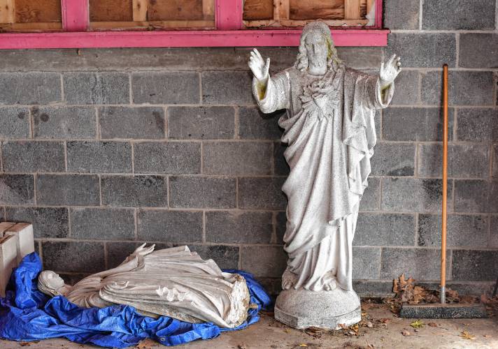 These two statues graced the entrance to the former Farren Care Center in Montague for many years.