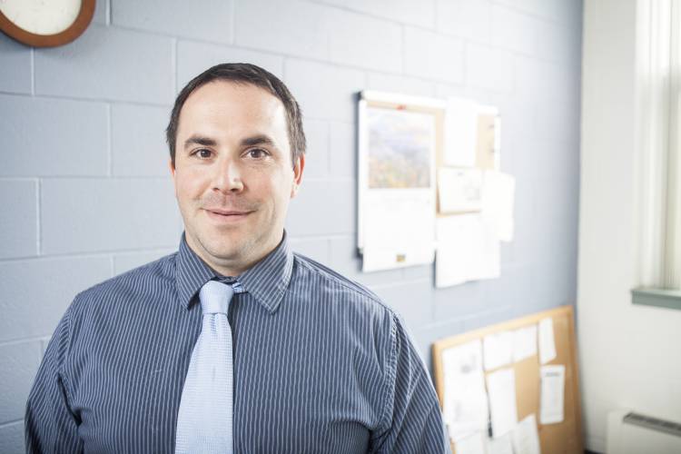 Whately Town Administrator Brian Domina, pictured after starting the job in July 2016, will work his last day in the role on March 4. Domina has taken a job as Hampden’s town administrator. Whately Town Administrator Brian Domina, pictured after starting the job in July 2016, will work his last day in the role on March 4. Domina has taken a job as Hampden’s town administrator.