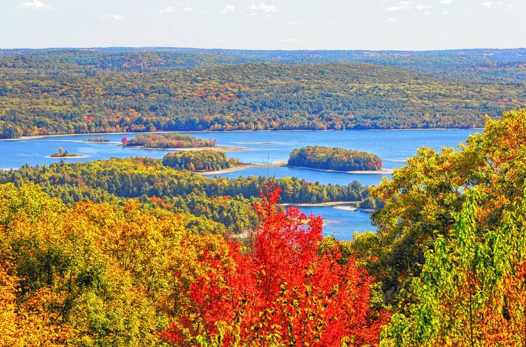 The Quabbin Reservoir as seen from the lookout in New Salem center.