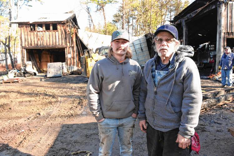 The girlfriend of Dylan Saladino of Jacksonville, Vermont, left, has started a GoFundMe for Paul Siano Sr., who lost his commercial garage at 130 Laurel St. in Greenfield and much of his equipment during a fire earlier this month.