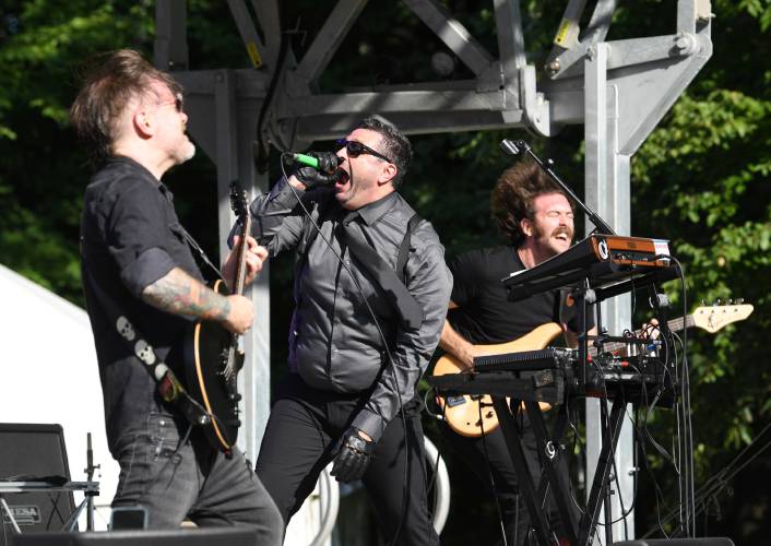 Luxury Funeral plays the Four Phantoms Stage at the RPM Fest at the Miller Falls Rod and Gun Club in Montague on Friday evening. 
