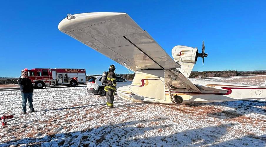 There were no injuries after a landing gear issue forced a pilot to conduct an emergency “belly landing” at Orange Municipal Airport over the weekend. There were no injuries after a landing gear issue forced a pilot to conduct an emergency “belly landing” at Orange Municipal Airport over the weekend.