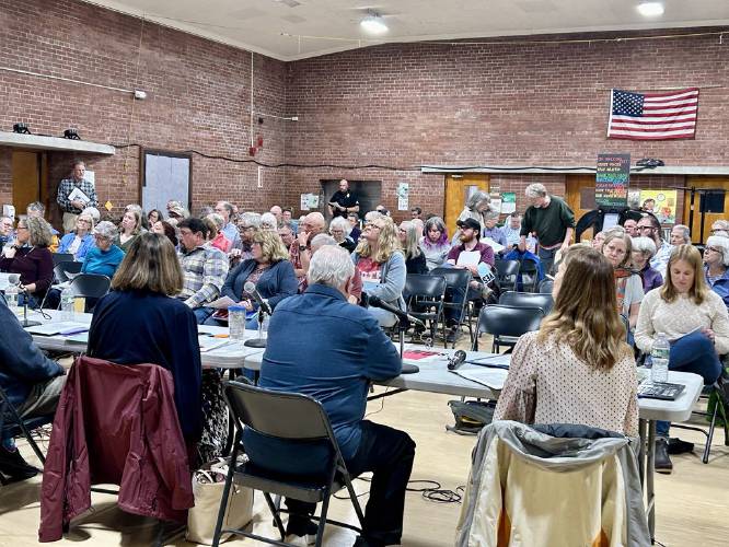 One hundred and fifty six voters attended Annual Town Meeting on Tuesday in Shelburne. On Wednesday, 67 voters returned to discuss and vote on zoning changes.