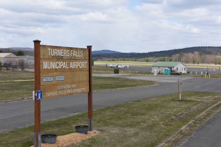 Turners Falls Municipal Airport, pictured in April 2020. Turners Falls Municipal Airport, pictured in April 2020.