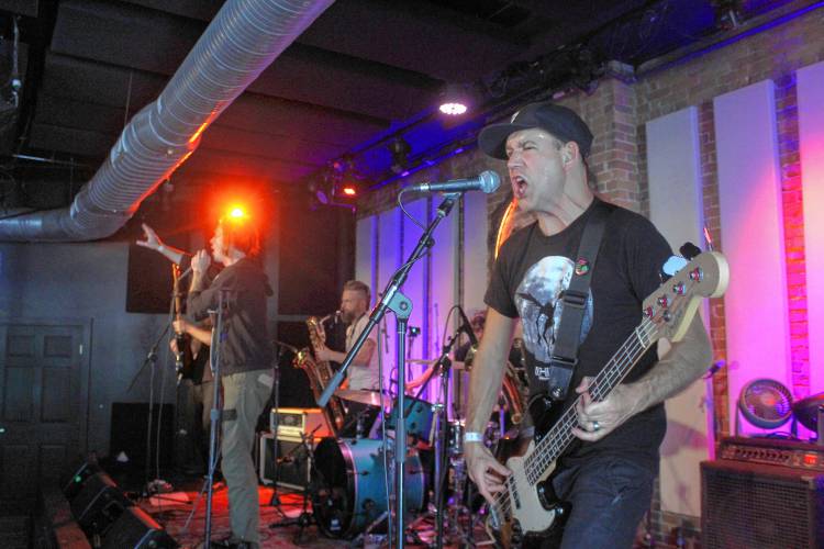 The band Cuidado performing at the Pioneer Valley Ska Festival at Hawks & Reed on July 27.