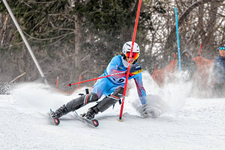 Northfield’s Cody Vassar competes for Northfield Mount Hermon during the NEPSAC Class A Championship meet on Wednesday at Mount Sunapee in Newbury, N.H.