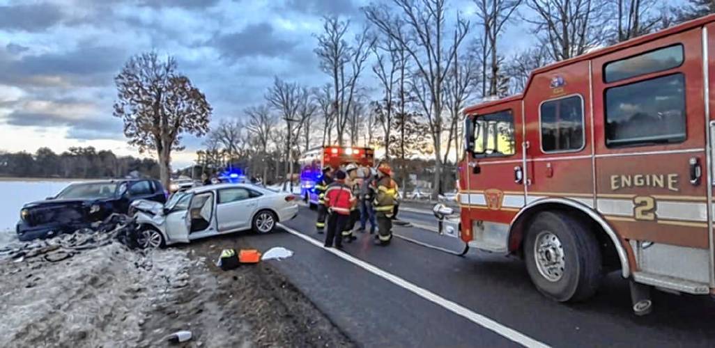 Two people were taken to hospitals following a head-on collision on Daniel Shays Highway in Orange on Friday morning. Two people were taken to hospitals following a head-on collision on Daniel Shays Highway in Orange on Friday morning.