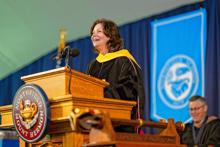 Astronaut Catherine “Cady” Coleman was the keynote speaker at Northfield Mount Hermon’s graduation on Sunday.