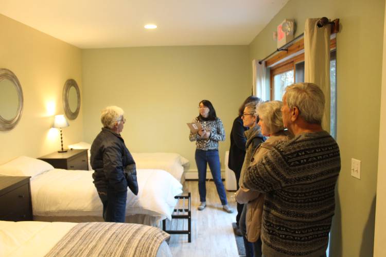 Leyden Planning Board members tour the 63 North County Road site in October that could become the Bent Birch Retreat Center.