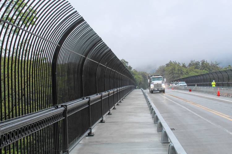 Safety barriers on the French King Bridge between Gill and Erving. Safety barriers on the French King Bridge between Gill and Erving.