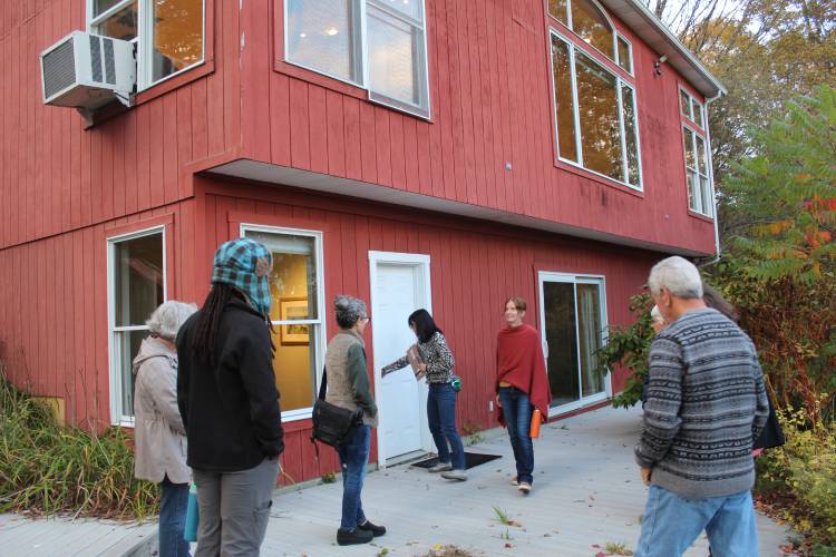 Leyden Planning Board members tour the 63 North County Road site in October that could become the Bent Birch Retreat Center.