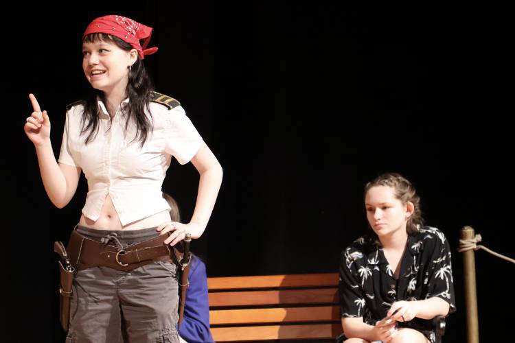 Isla Sparrow, as Wild Kate, and Ava Jillson, as Isabel, are taking on the lead roles in Frontier Regional School’s production of “Wild Kate: A Tale of Revenge at Sea” this weekend.