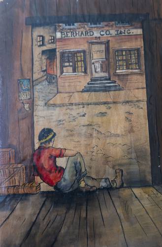 A piece made by Peg Holcomb, 90, when she was in high school.