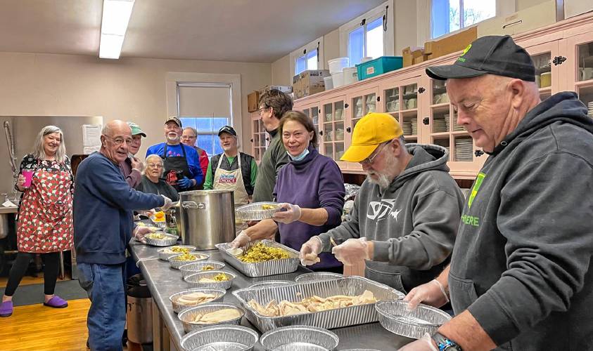 The Sunderland Men’s Club, South County Senior Center and volunteers are once again preparing to deliver Christmas Day meals to seniors in south Franklin County. The Sunderland Men’s Club, South County Senior Center and volunteers are once again preparing to deliver Christmas Day meals to seniors in south Franklin County.