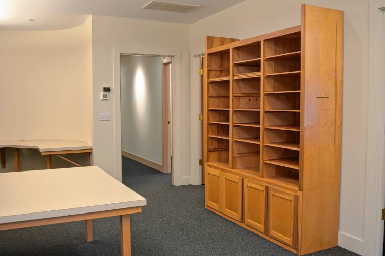 Office space that would potentially be made into group exercise classrooms at a new senior center in Sunderland.