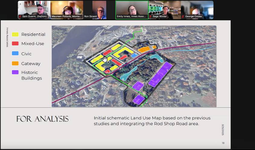 The Montague Planning Board and consultant Innes Associates have officially kicked off the town’s exploration of how zoning bylaws could be amended to best redevelop the former Farren Care Center parcel on Montague City Road.