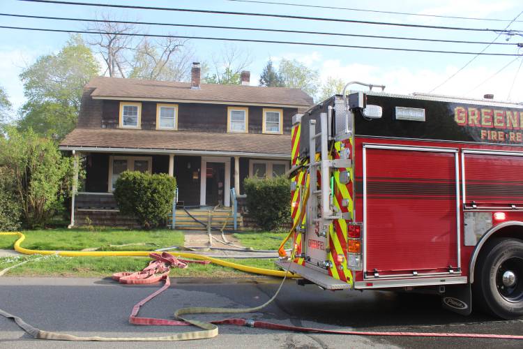 A fire at 88 Phillips St. in Greenfield damaged a home and garage Thursday evening. Firefighters knocked down the blaze in about 15 minutes, according to Greenfield Fire Chief Robert Strahan.