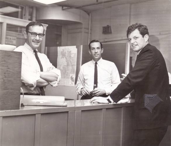 William Dwight Jr., Donald R. Dwight, and U.S. Sen. Edward M. Kennedy in 1966. 