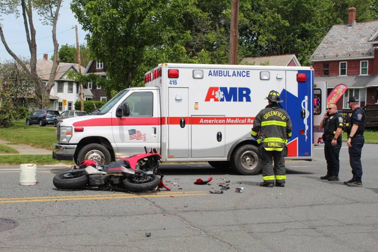A motorcyclist in his mid-20s was transported to the hospital by helicopter Wednesday morning after he allegedly crashed his Honda motorcycle into an SUV on Federal Street.