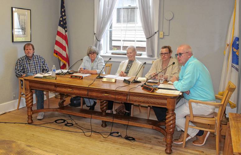 Orange Selectboard members at their May 16 meeting.