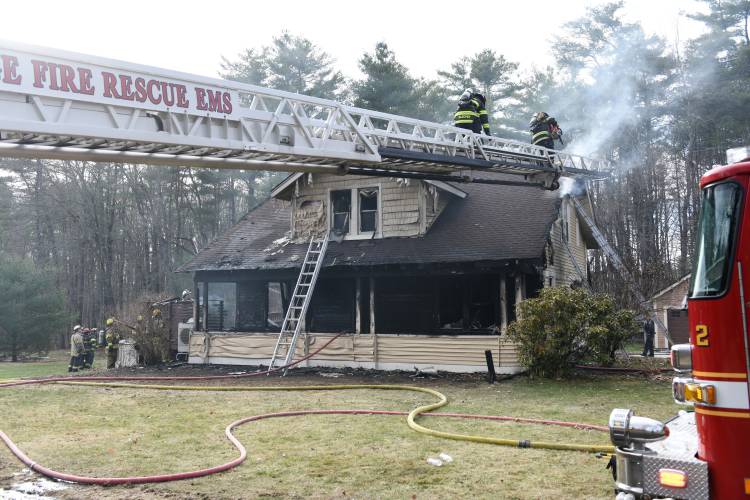 A single-family home at 41 Rogers Ave. in Orange was heavily damaged by fire on Sunday afternoon.