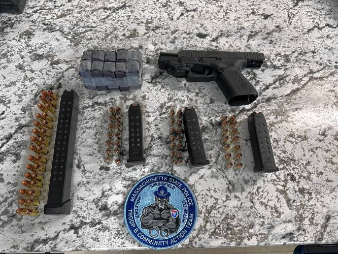 State Police arrested a Springfield man the night of Jan. 2 following a traffic stop in Whately. State Police arrested a Springfield man the night of Jan. 2 following a traffic stop in Whately.