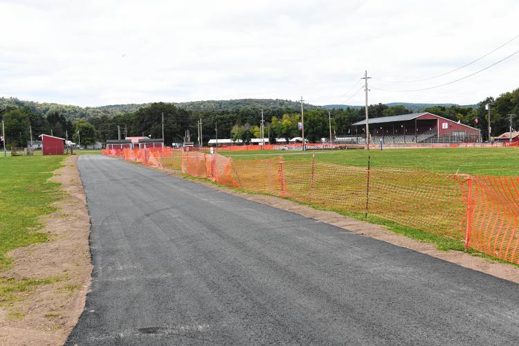 The Franklin County Fairgrounds newly paved roadways and walkways in the infield area.
