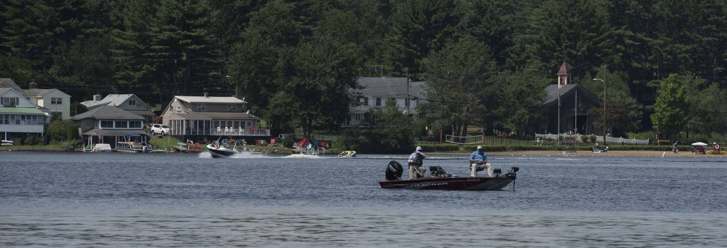 Lake Wyola in Shutesbury. Gov. Maura Healey signed into law a bill requiring anyone operating a boat in the state’s waters to take a state-sponsored boater safety course and then pass a boater safety exam.