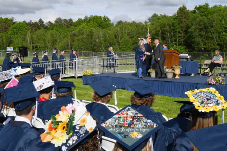 Franklin County Technical School receive their diplomas during graduation ceremonies in Montague on Thursday evening.
