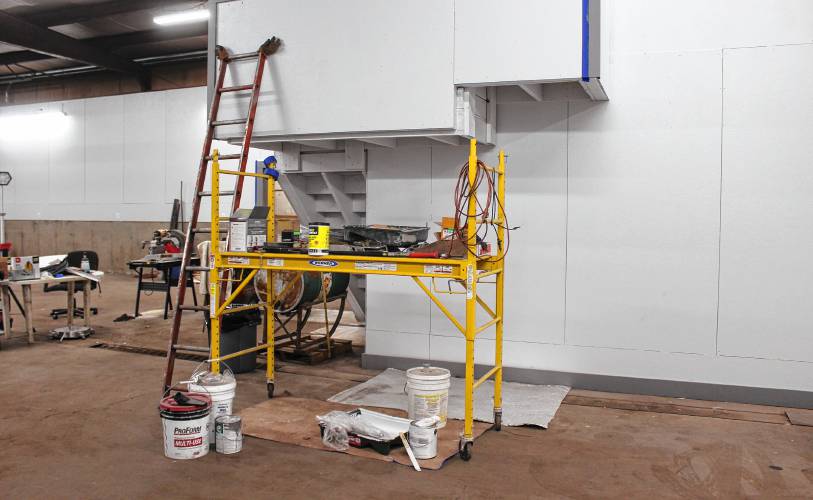 The new Bernardston Fire Station is being renovated at 167 Northfield Road, the former home of Raymond’s Repair.