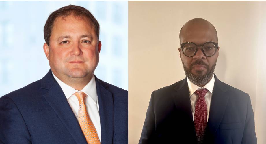 Attorney Jeffrey Trapani, left, and Judge Charles Groce III, right.
