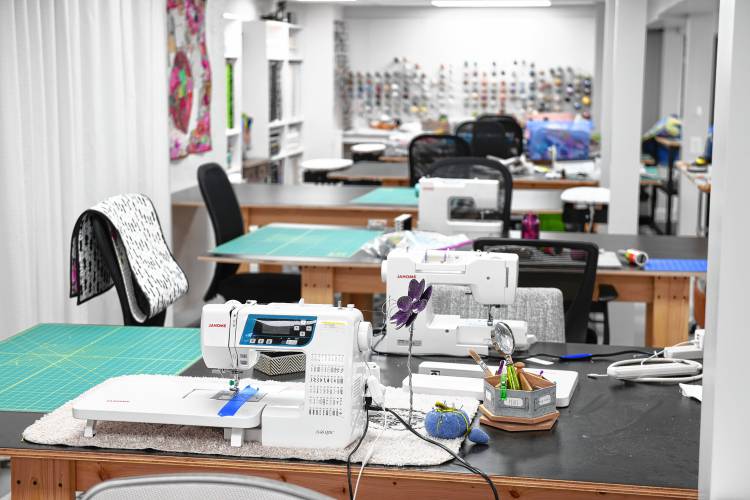 The quilting studio space at Where We Create in Bernardston. 