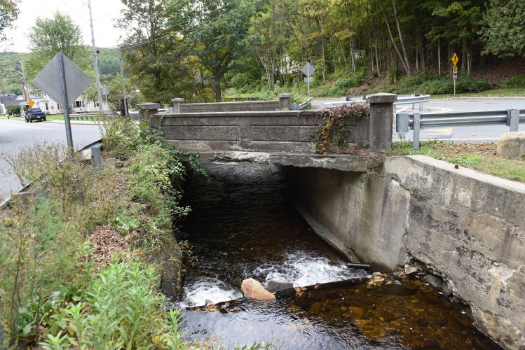 The Church Street Bridge connecting to North Street in Erving. Town Administrator Bryan Smith said there will be progress on replacement of the Church Street Bridge in 2025, with the bridge entering the 100% design phase in October. Construction is anticipated to start this year.