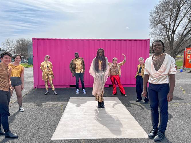 Dancers during the filming of Carrie Ferguson’s music video for “The Many I Am,” which was filmed in Unity Park in Turners Falls.