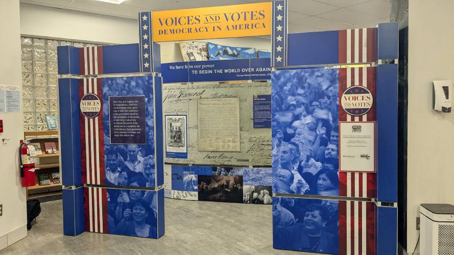“Museum on Main Street: Voices and Votes” is the traveling Smithsonian exhibit at Mohawk Trail Regional School in Buckland. It explores the history of voting in this country.